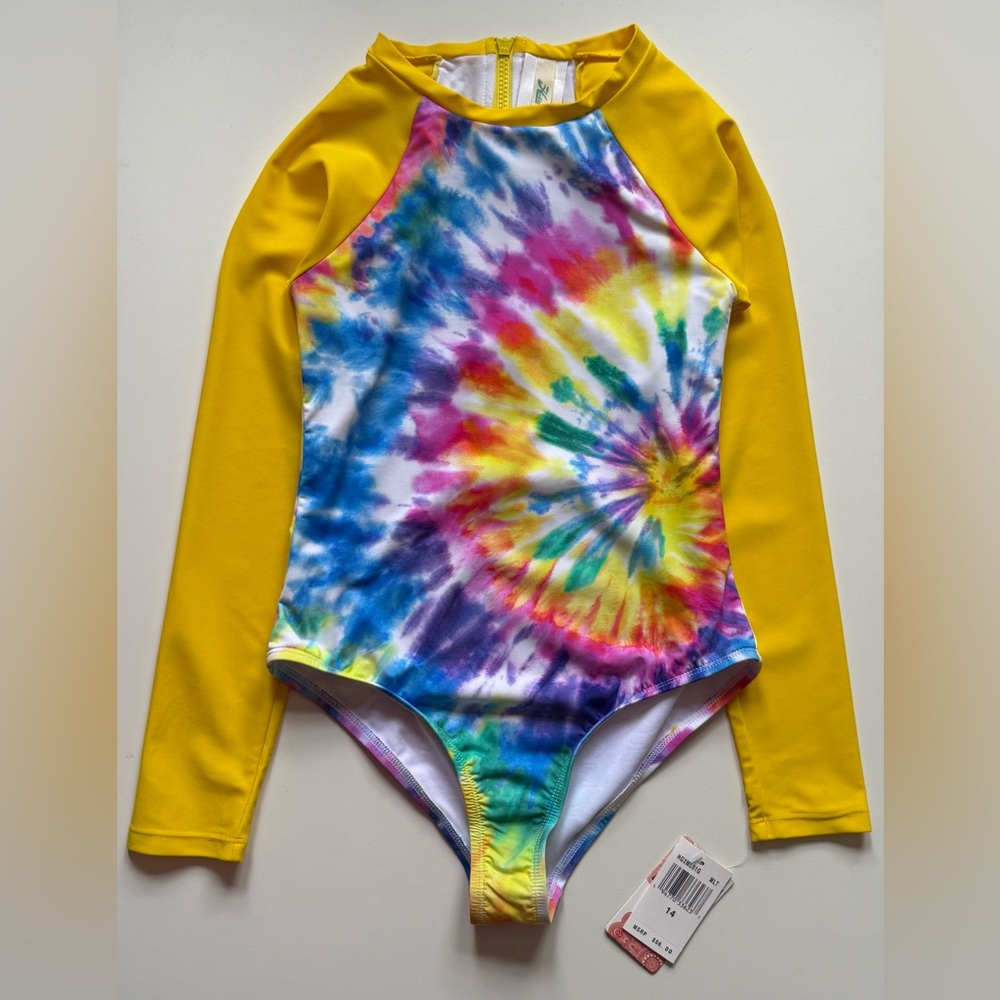 Hobie Girls Tie Dye Long-Sleeve Rashguard One-Piece
Paddle Suit - Size 14